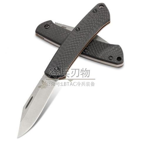 ​美国蝴蝶 318 结构无锁定碳纤维柄口袋折（CPM-S90V）Slip Joint​