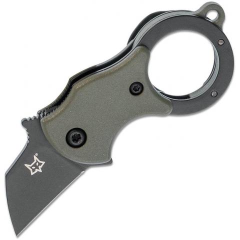 意大利狐狸 536 墨绿色Nylon柄指环迷你折爪（4116刃材 黑色）Mini TA Karambit