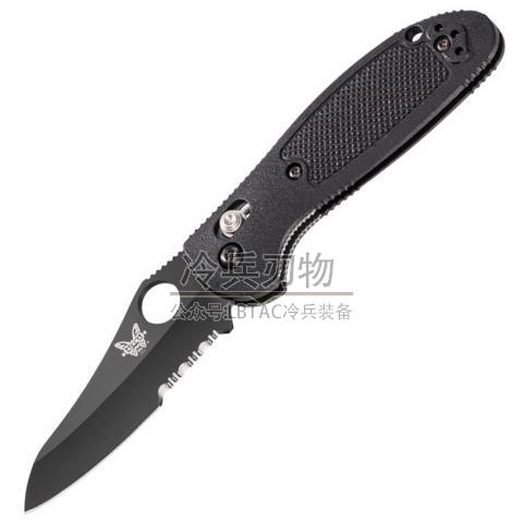 ​​美国蝴蝶 555SBK-S30V Mini Griptilian 迷你支配者 折（CPM-S30V 黑色半齿）