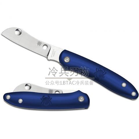 美国蜘蛛 C189 Roadie FRN蓝柄Slipjoint 折（N690Co Sheepsfoot）