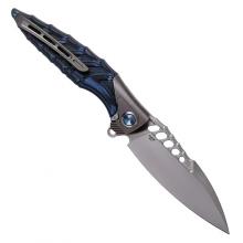 Rike knife 瑞克 Thor7 雷神7 3D雕刻 黑蓝色G10柄快开折（154CM 珠光石洗）