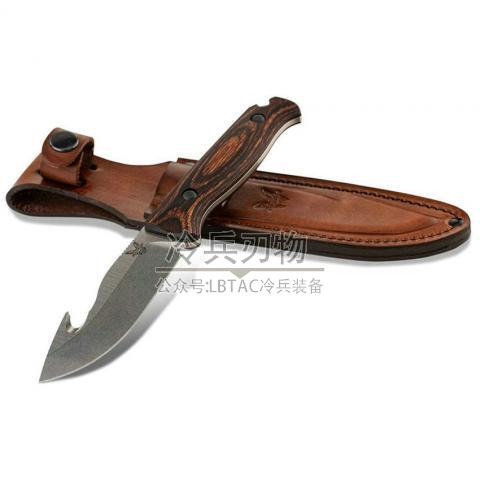 ​美国蝴蝶 15004 马鞍山木纹柄猎剥皮直勾附皮鞘（CPM-S30V）Saddle Mountain Skinner