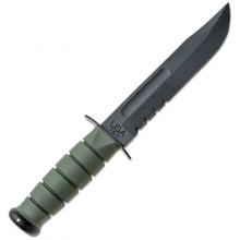 美国卡巴 5012 全尺寸灰绿色柄现代半齿战术直附Kydex鞘 Fighting Knife