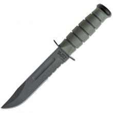 美国卡巴 5012 全尺寸灰绿色柄现代半齿战术直附Kydex鞘 Fighting Knife