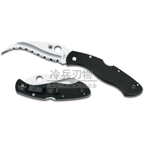 Spyderco&Emerson合作款 C12 Civilian 邪恶文官 黑G10柄全齿爪轻量救援折