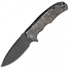 CIVIVI Knife C803 Praxis Flipper 9Cr18MoV 黑色 石洗 水滴刃 Copper Shred 碳纤维 手柄