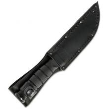 美国卡巴 1254 Short T 头 短款黑武士橡胶手柄 战术直刃 黑色皮鞘