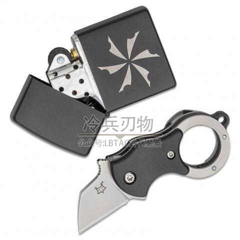 意大利狐狸 536 黑色柄指环迷你折爪（4116刃材）Mini TA Karambit