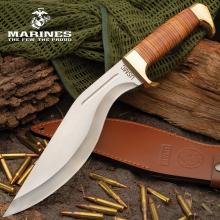 U.S.M.C. 海军陆战队 皮柄狗腿 Stacked Leather Handle Kukri Knife