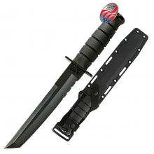 美国卡巴 1245 Tanto Serrated黑武士切腹刀型求生刀（半齿）