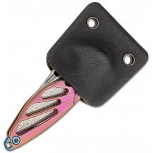 Rike knife 瑞克 Mini-Pi 蜂鸟 大马士革刃材 粉色钛合金手柄 定制版mini小折 项链刀
