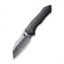 We&Gavko Knives合作款 22005 High-Fin 黑钛柄钢快开折（大马士革）