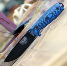 美国ESEE 4寸 荒野求生刀 黑蓝色3D G10电木柄 黑色刀面 黑色刀鞘全刃