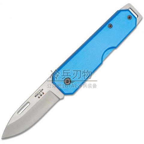 美国熊与子 Slipjoint 蓝柄小童仆缎面无锁定折