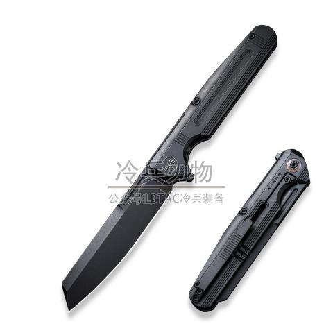 We Knife Reiver 黑色钛柄Flipper折（CPM-S35VN 反曲Tanto 黑色 石洗）