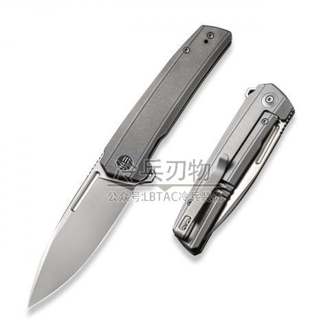 We Knife 21021B 灰色钛合金柄快开折（CPM-20CV 喷砂 矛头）