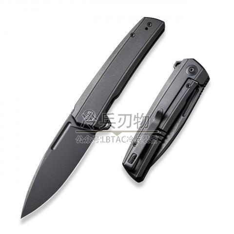 We Knife 21021B 黑色钛合金柄快开折（CPM-20CV 石洗黑 矛头）