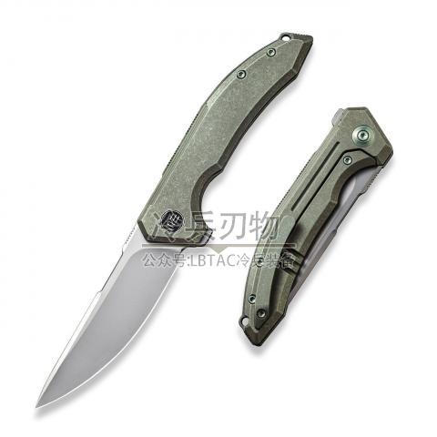 We Knife 21016 Quixotic 绿色钛柄快开折（CPM-20CV 石洗刃 水滴刃）