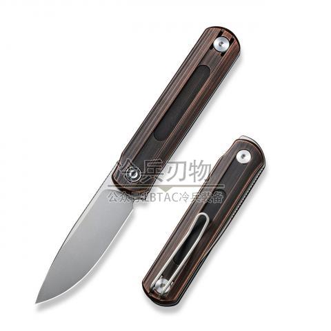 CIVIVI Knife C21044 Foldis 旧化手工拉丝红铜柄无锁定折（Nitro-V 喷砂）