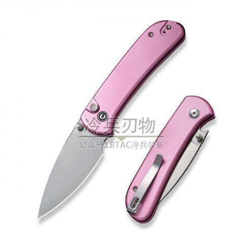 CIVIVI Knife C22030E Qubit 粉铝柄折（14C28N钢Satin处理）