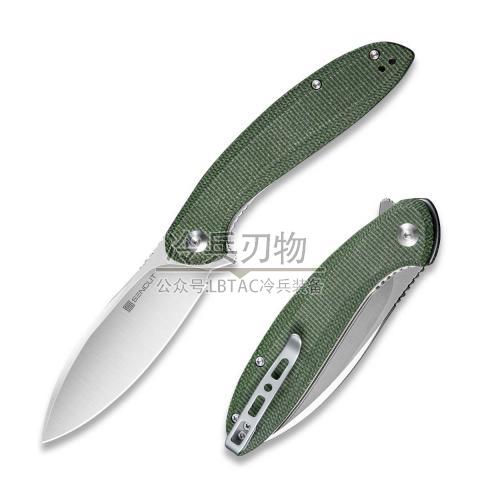 SENCUT S21003 San Angelo 绿色米卡塔手柄快开（9Cr18MoV锻面）