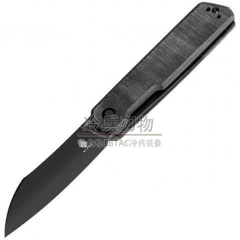 Kizer&Tim Kingsford V3580 黑色米卡塔柄都市休闲EDC（154CM 黑色石洗）Klipper