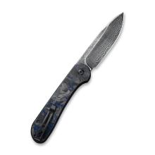 CIVIVI Knife C2103DS 蓝碎碳纤柄黑大马钢折