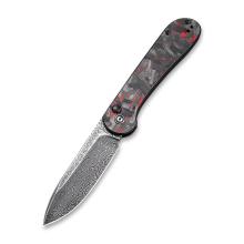 CIVIVI Knife C2103DS 红碎碳纤柄黑大马钢折