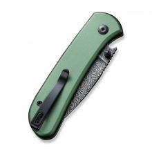 CIVIVI Knife C22030E Qubit 绿铝柄折（大马士革）
