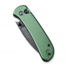 CIVIVI Knife C22030E Qubit 绿铝柄折（大马士革）
