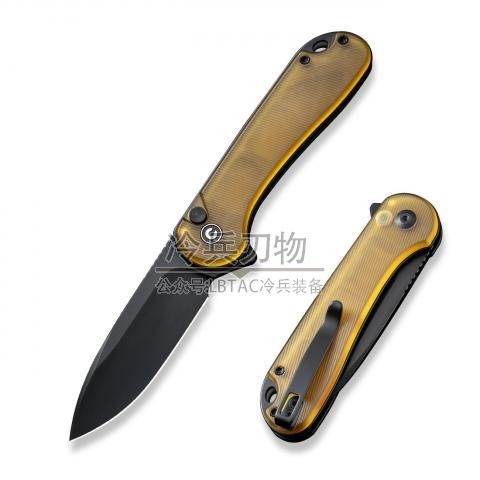 CIVIVI Knife C18062P Elementum II 按钮锁口袋折 珠炸Ultem透明柄（黑色 Nitro-V）