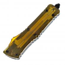 美国微技术 黄色透明聚合物Ultem黑铝复合 纹理防滑柄大龙手签版（DLC 水滴头）Combat Troodon S/E