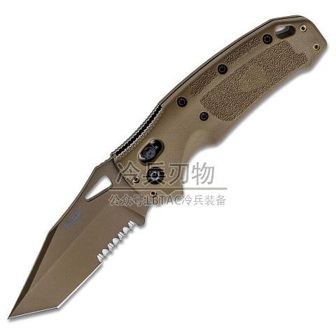 美国西格绍尔 K320 AXG Scorpion ABLE锁定 FDEG-Mascus 绿G10贴片 特种迷彩版半齿骑兵战术折（CPM-S30V Cerakote陶瓷涂层水滴头）