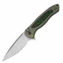 WE Knife Kitefin 绿色钛柄丛林装限量版袖珍折（CPM-20CV 手工抛光缎面）