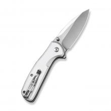 SENCUT Knife ArcBlast 按钮锁鱼鳍快开折 银色铝柄（9Cr18MoV 锻面）