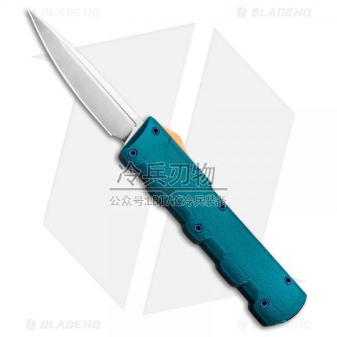 美国火箭设计 FIN M390刃材 矛头 绿色柄金色推钮单锋缎面直跳 FIN DA OTF Automatic Knife Green