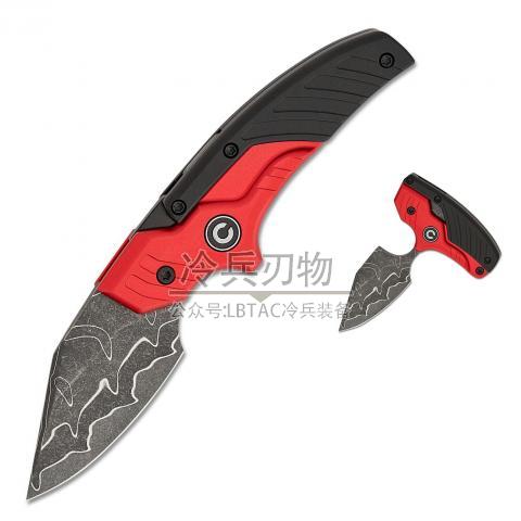 CIVIVI Knife Typhoeus Adjustable 红色G10柄变型手刺直叨双模式（大马士革）