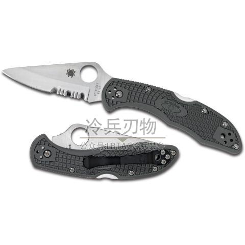 美国蜘蛛 C11 Delica 4 灰绿色FRN柄银色半齿折刃（VG-10）