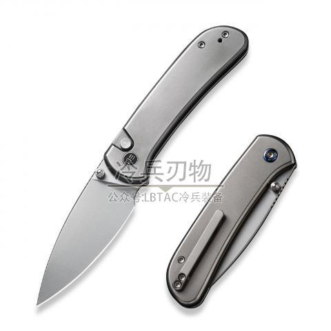 We Knife 22030F-2 Qubit 珠光钛柄按钮锁定折（珠光 CPM-20CV）