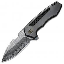 We&Michael Burch 23019 灰色抛光熔点钛柄鱼鳍快开折（Hugin Damasteel）Harpen