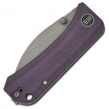 We Knife Banter Wharncliffe 紫色粗麻布米卡塔柄（S35VN）