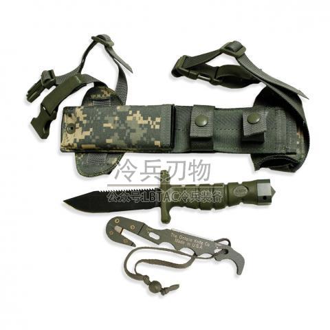 美国安大略 空勤人员深灰黑刃半齿生存叨 ASEK Survival Knife System