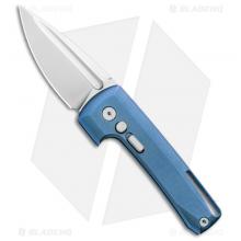 美国火箭设计 哈洛克 AEB L核心夹钢刃材 蓝色钛合金柄 侧跳 Harlock Automatic Knife