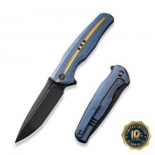 We Knife 十周年限量 601X Blue Titanium Golden Groove（CPM-20CV 黑色石洗）口袋折