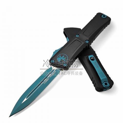 美国微技术 大龙三代双锋 黑柄 部件及刀刃绿松石涂层 Combat Troodon Gen III D/E Black Turquoise