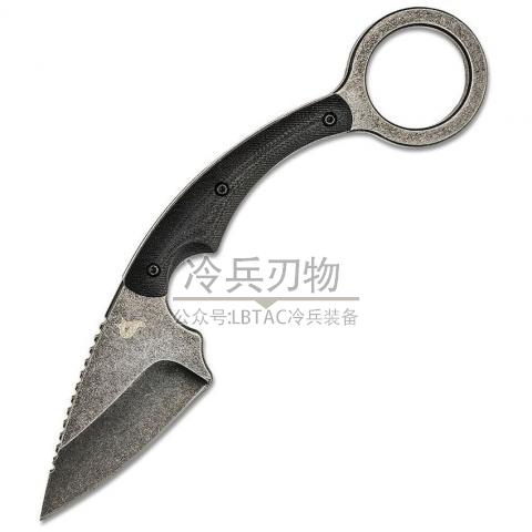 意大利狐狸 730 黑色G10带尾环直爪颈刀 Black KARAMBIT