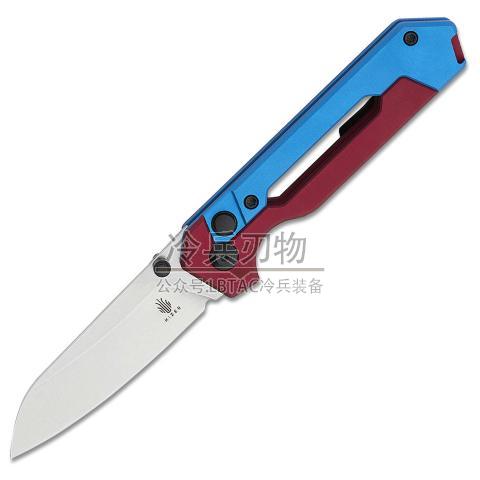 Kizer 凯泽 KI3632 十周年限量版红蓝铝柄按钮锁折（S35VN 石洗）Hyper