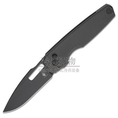 Kizer&Caleb Waldman V3640 角鲨 灰黑色铝柄按钮解锁折（154CM 黑色）Dogfish