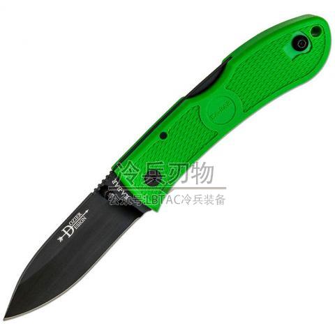 KA-BAR&Bob Dozier 4062 折叠猎人绿色柄背锁战术折（AUS-8A 黑色）Dozier