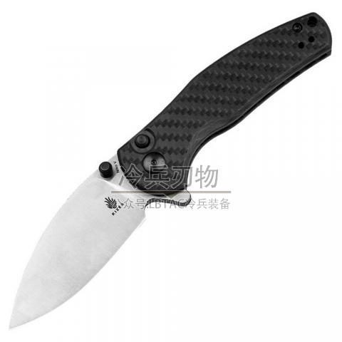 Kizer&Azo V3669 碳纤维手柄按钮锁定水滴头鱼鳍快开折（Nitro-V 锻面）Mini Grouper